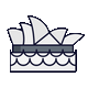 Wired lineal 1952 sydney opera house hover pinch